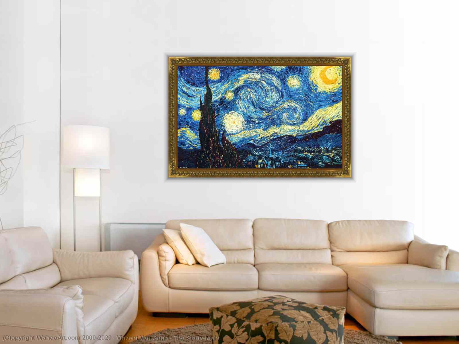 Van Gogh Famoso dipinto Notte stellata su tela wall art con cornice Dipinti  Immagini e stampe Wall Art for Living Room 8x12in (20x30cm) quadro :  : Altro