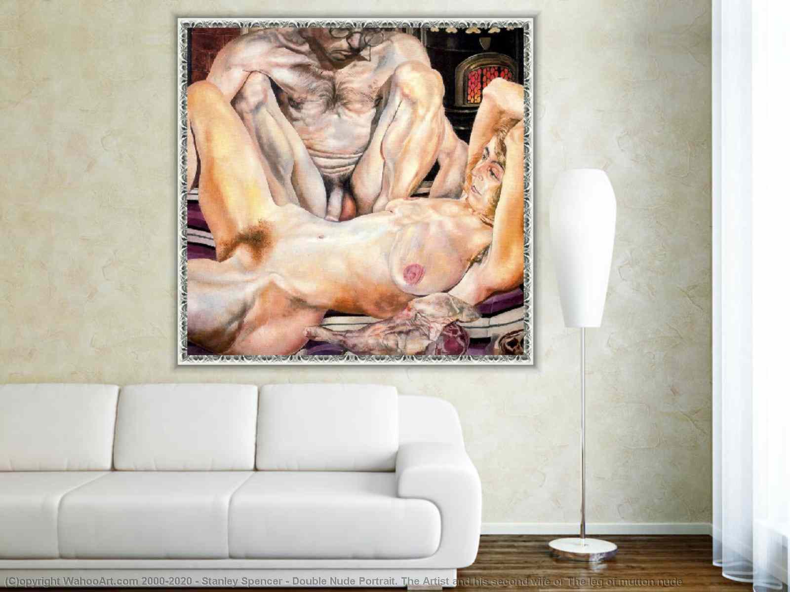 Double Nude Portrait. The Artist and his second wife or The leg of mutton  nude by Sir Stanley Spencer | AllPaintingsStore.com