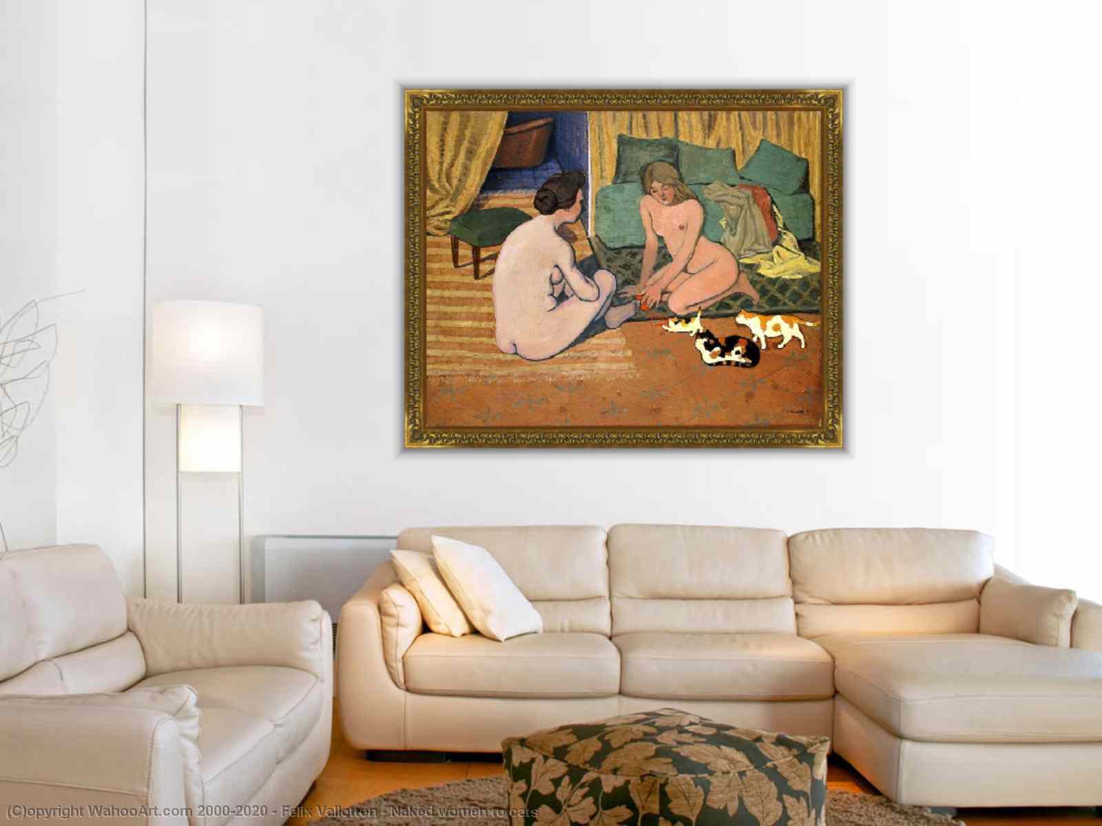 Museum Art Reproductions Naked women to cats by Felix Vallotton |  AllPaintingsStore.com