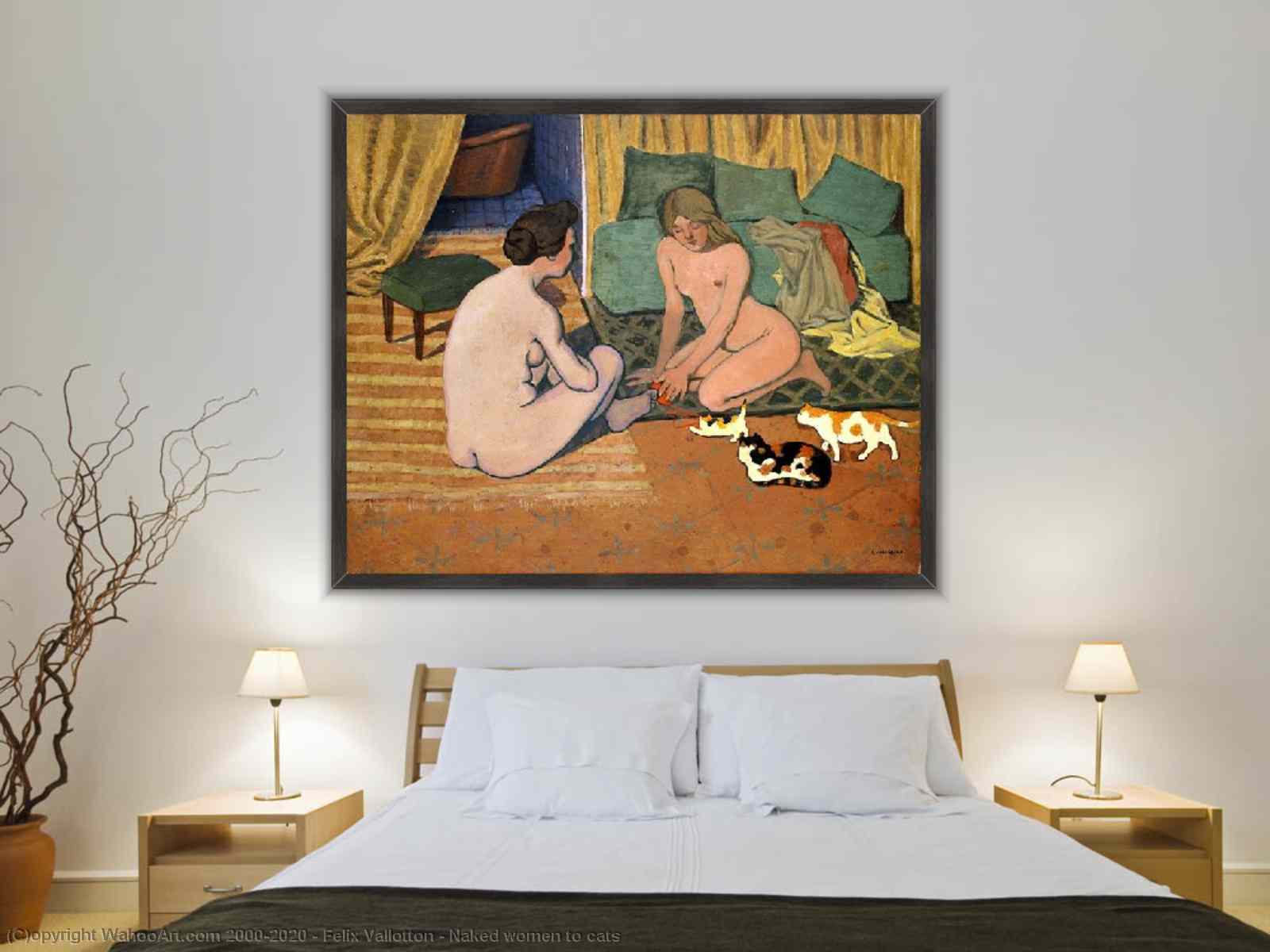 Museum Art Reproductions Naked women to cats by Felix Vallotton |  AllPaintingsStore.com