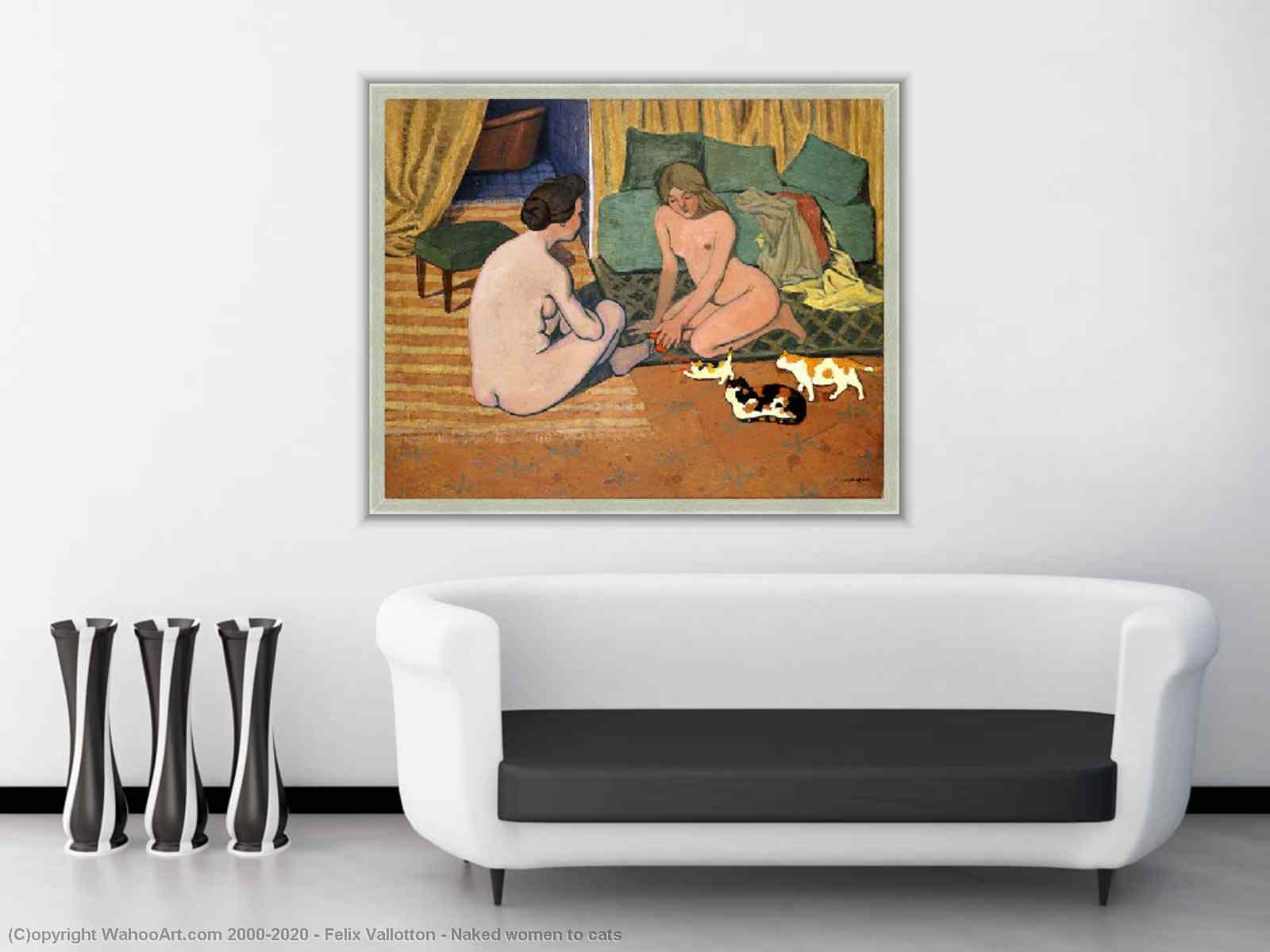 Museum Art Reproductions Naked women to cats by Felix Vallotton |  AllPaintingsStore.com