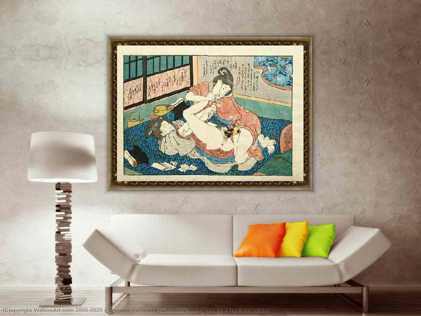 Reproducciones De Arte Lesbianas teniendo sexo por una harikata (dildo) de  Utagawa Kunisada | AllPaintingsStore.com