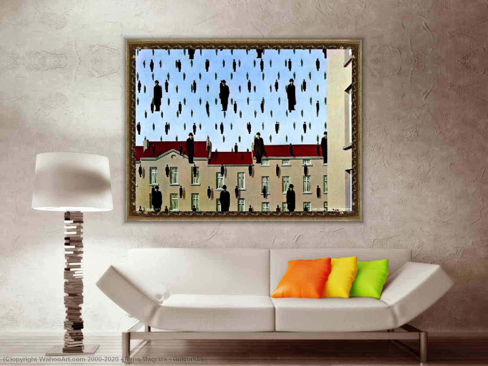 Golconda by Rene Magritte Canvas Art Surrealism Framed Painting René  Magritte Wall Art Wall Decor For Home Office Bedroom Reeady to Hang -  Walmart.com