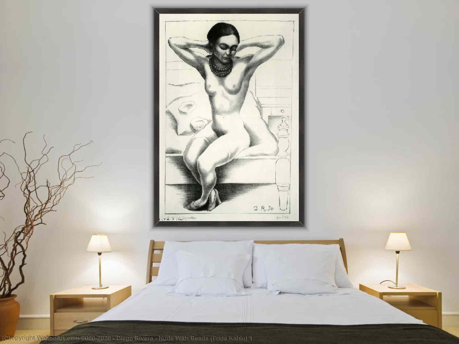 Nude With Beads (Frida Kahlo) 1 by Diego Rivera | AllPaintingsStore.com