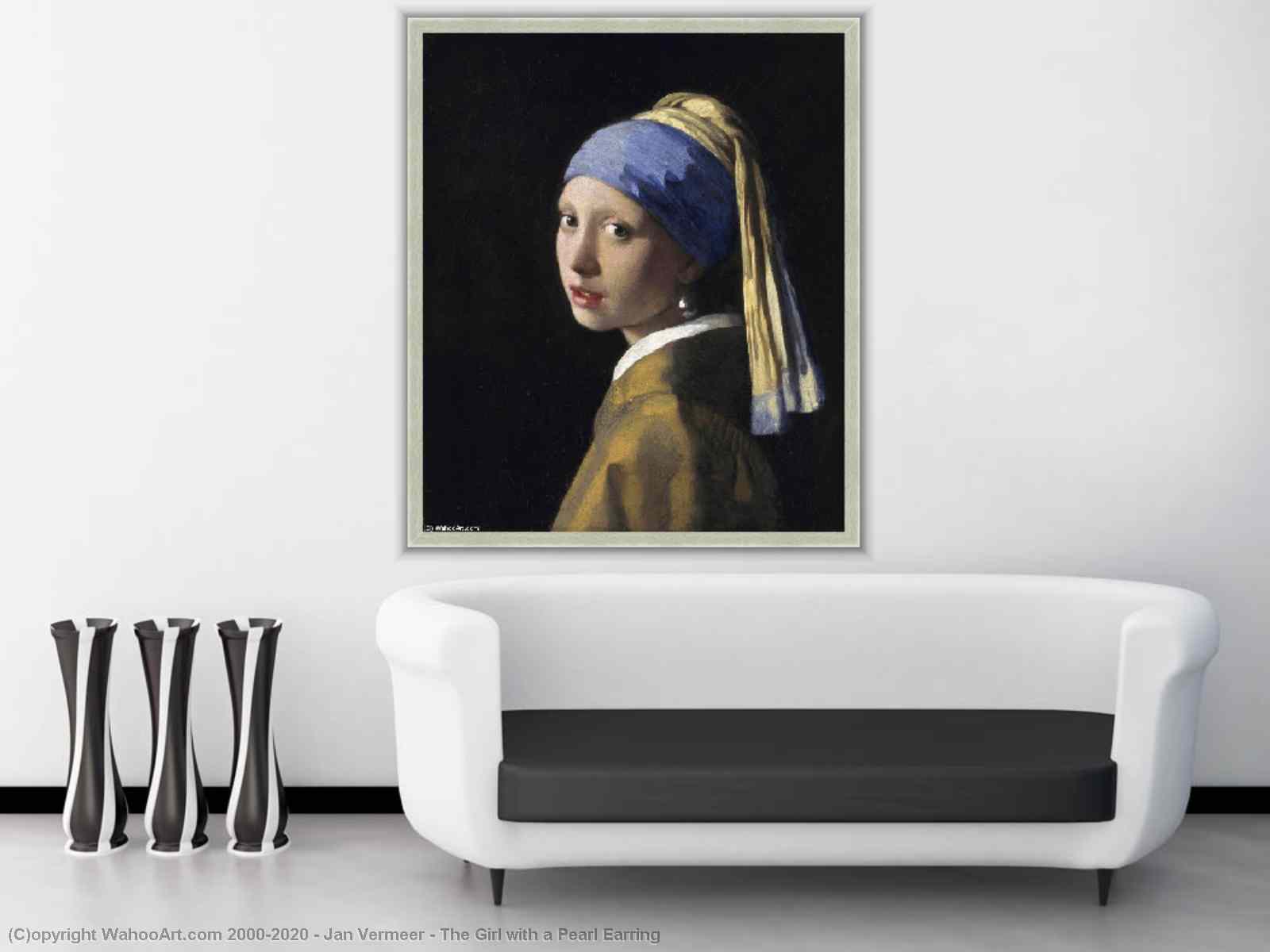 Paintings Reproductions The Girl with a Pearl Earring by Johannes Vermeer